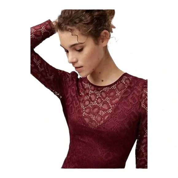 Talula Aritzia‎ Lace Burgundy Dress NWT - Picture 5 of 7